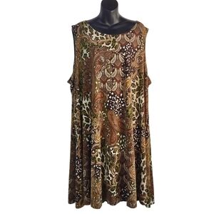 MSK Women's Multi Color Paisley Print Stretch Sleeveless Dress Size 4X NWT